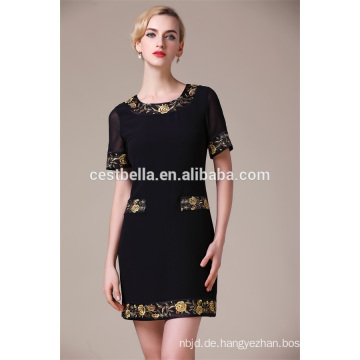 European Style Besticktes Midi Abendkleid Sexy Kleid für Clubwear